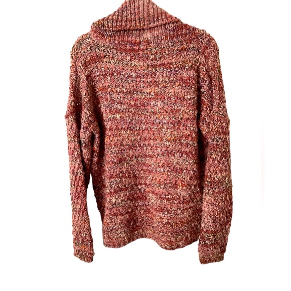 Anthropologie Elsamanda Cowl Neck Loose Knit Pink Wool Blend Sweater - Picture 4 of 7